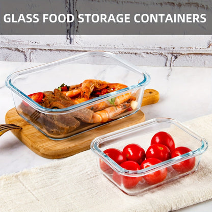 Glass Food Storage Containers with Airtight Lids – Borosilicate Glass Meal Prep Containers Set, Microwave Dishwasher Freezer Safe