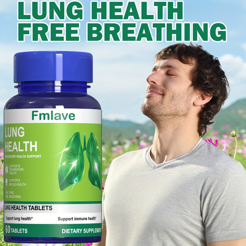 Herbal Lung Cleanse Supplement 60 Tablets, Respiratory Health Support, Breathing Comfort, Mucus Clearance & Immune Boost