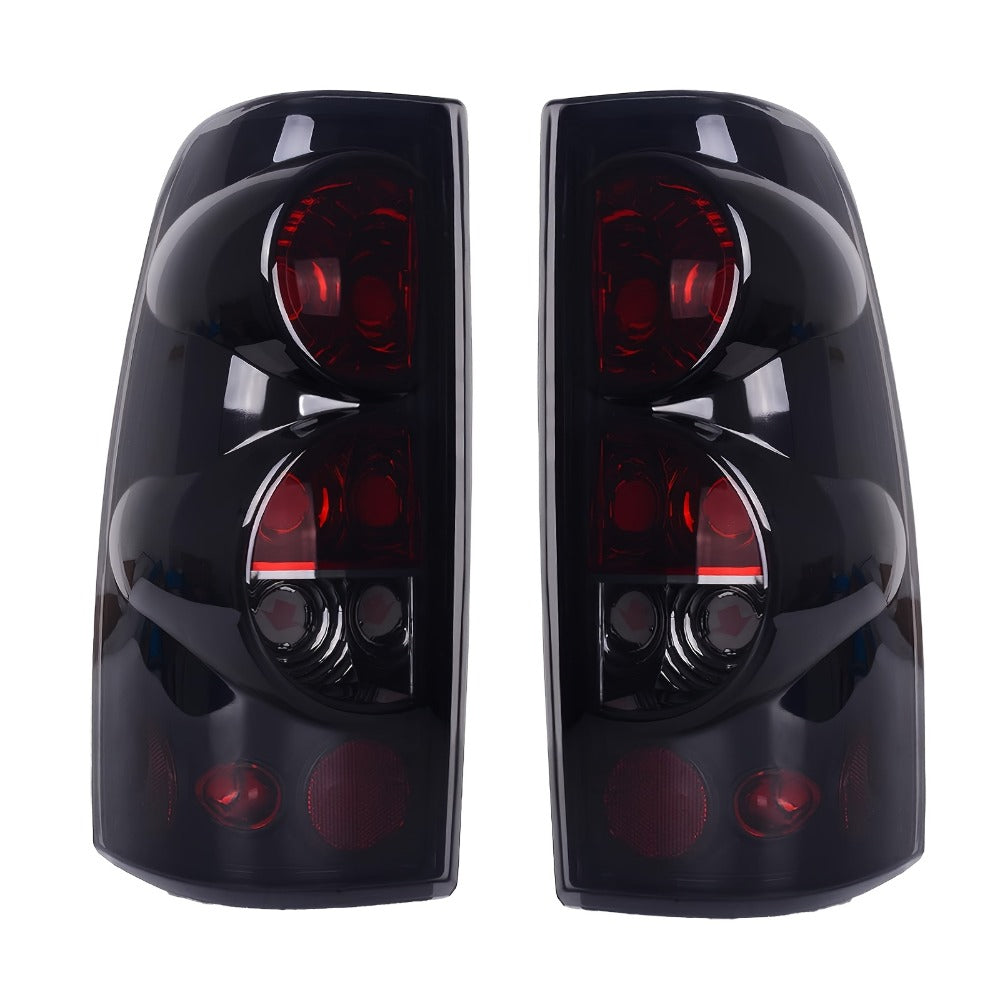 Tail Lights for Chevy Silverado 1500 2500 3500 1999-2006 & GMC Sierra 1999-2003 – Direct Replacement Pair | Black Housing | Smoked Gray