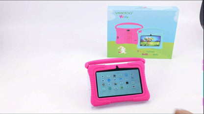 Kids Tablet 7 Inch Veidoo Android WiFi Eye Protection Screen Dual Camera Parental Control Educational Games Drop-Proof Silicone Cover 1+16GB