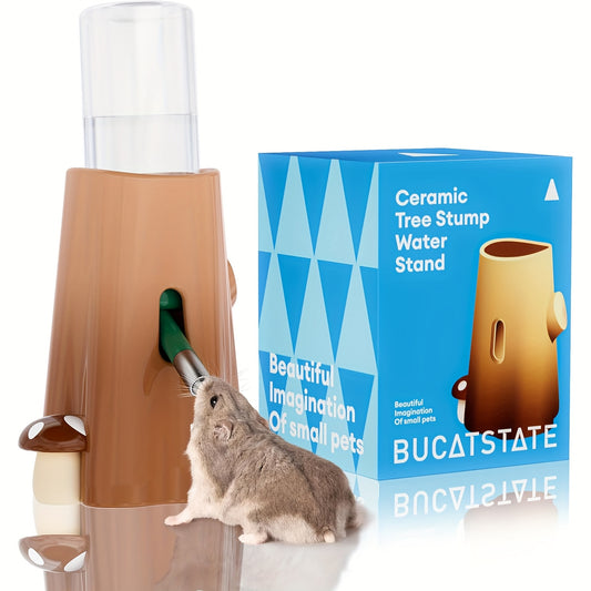 Ceramic Pet Water Bottle with Holder – BUCATSTATE Leakproof Small Animal Water Feeder for Hamsters Guinea Pigs Rabbits