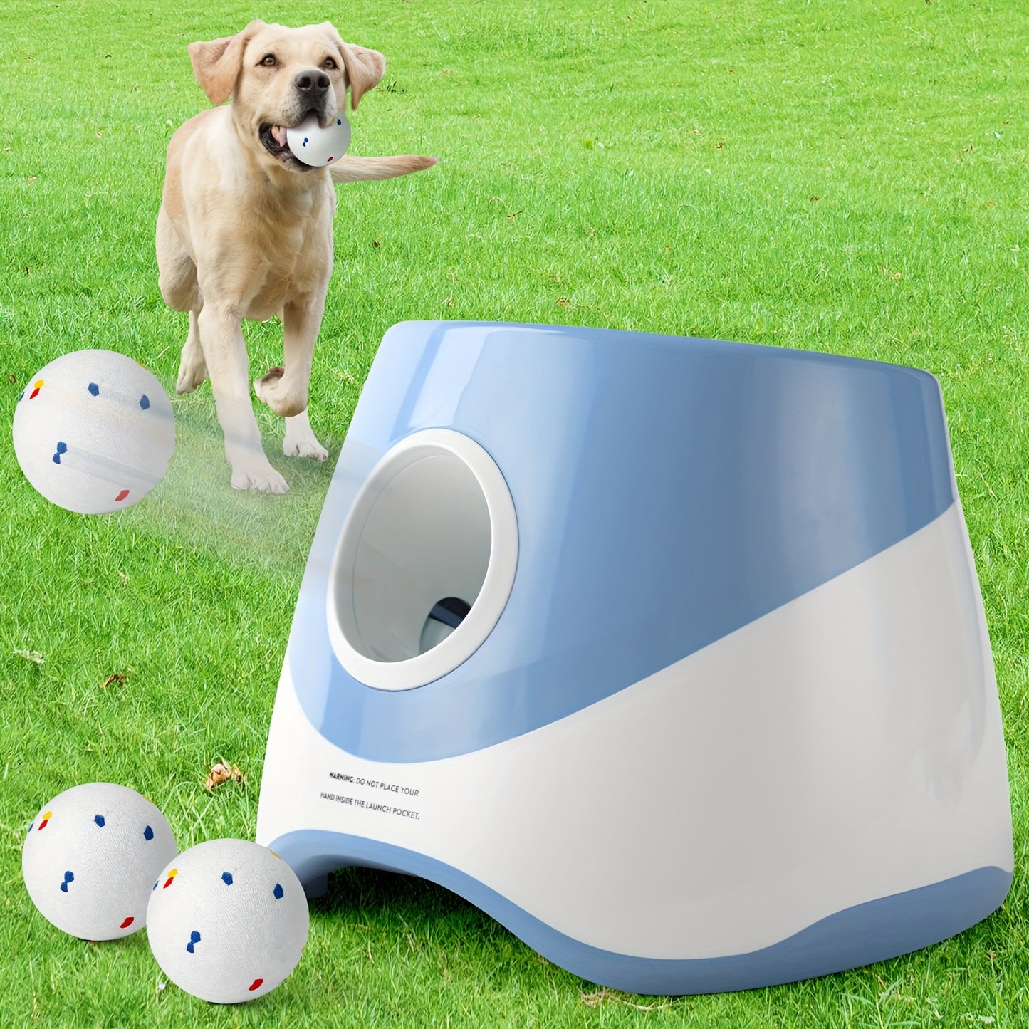 Dog Ball Launcher Automatic – 3-Speed Adjustable Ball Thrower Machine with 3 Chew-Proof Tennis Balls, Safe Low Voltage Under 36V