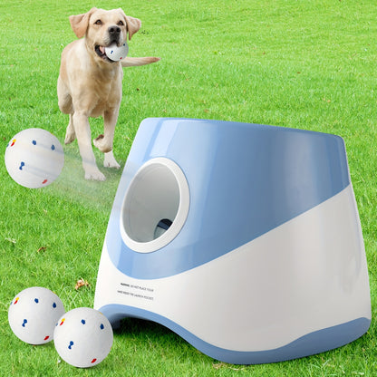 Dog Ball Launcher Automatic – 3-Speed Adjustable Ball Thrower Machine with 3 Chew-Proof Tennis Balls, Safe Low Voltage Under 36V