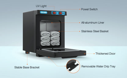 UV Hot Towel Warmer Cabinet 1.32 Gal 2-in-1 Heating & UV, Freestanding Professional Spa Heater for Salon