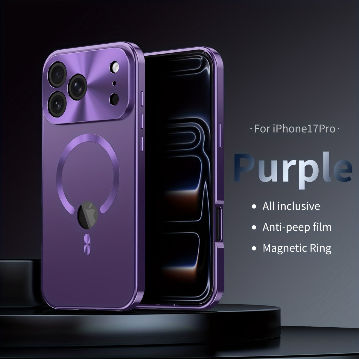 iPhone Anti-Spy Magnetic 2-in-1 Phone Case with All-Round Lens Protection – Complete Drop Protection Cover for iPhone 12 13 14 15 16 Pro Max
