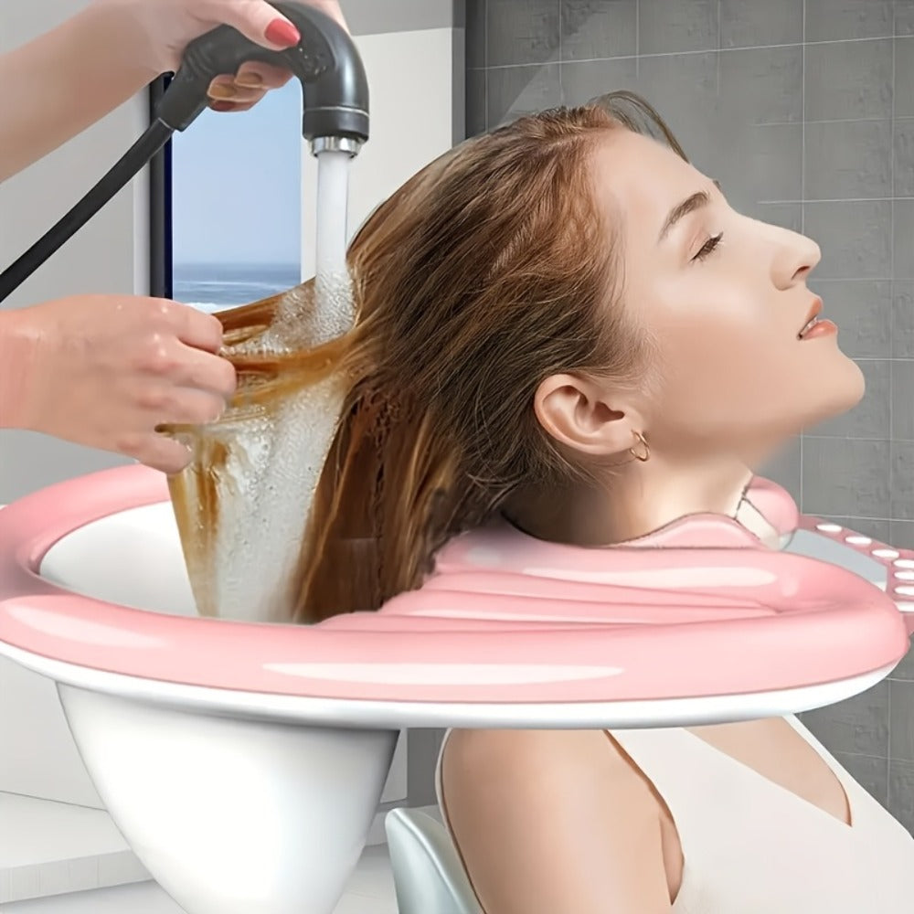 Inflatable Shampoo Basin for Bedridden Elderly - 4pcs Portable Hair Washing Basin with Air Pump & Drainage