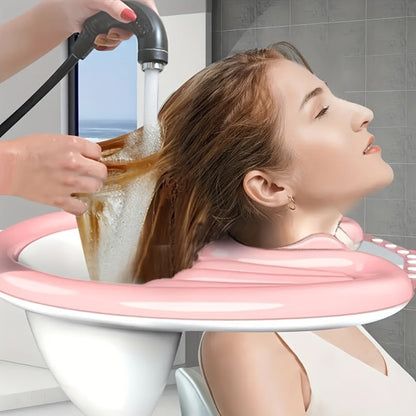 Inflatable Shampoo Basin for Bedridden Elderly - 4pcs Portable Hair Washing Basin with Air Pump & Drainage