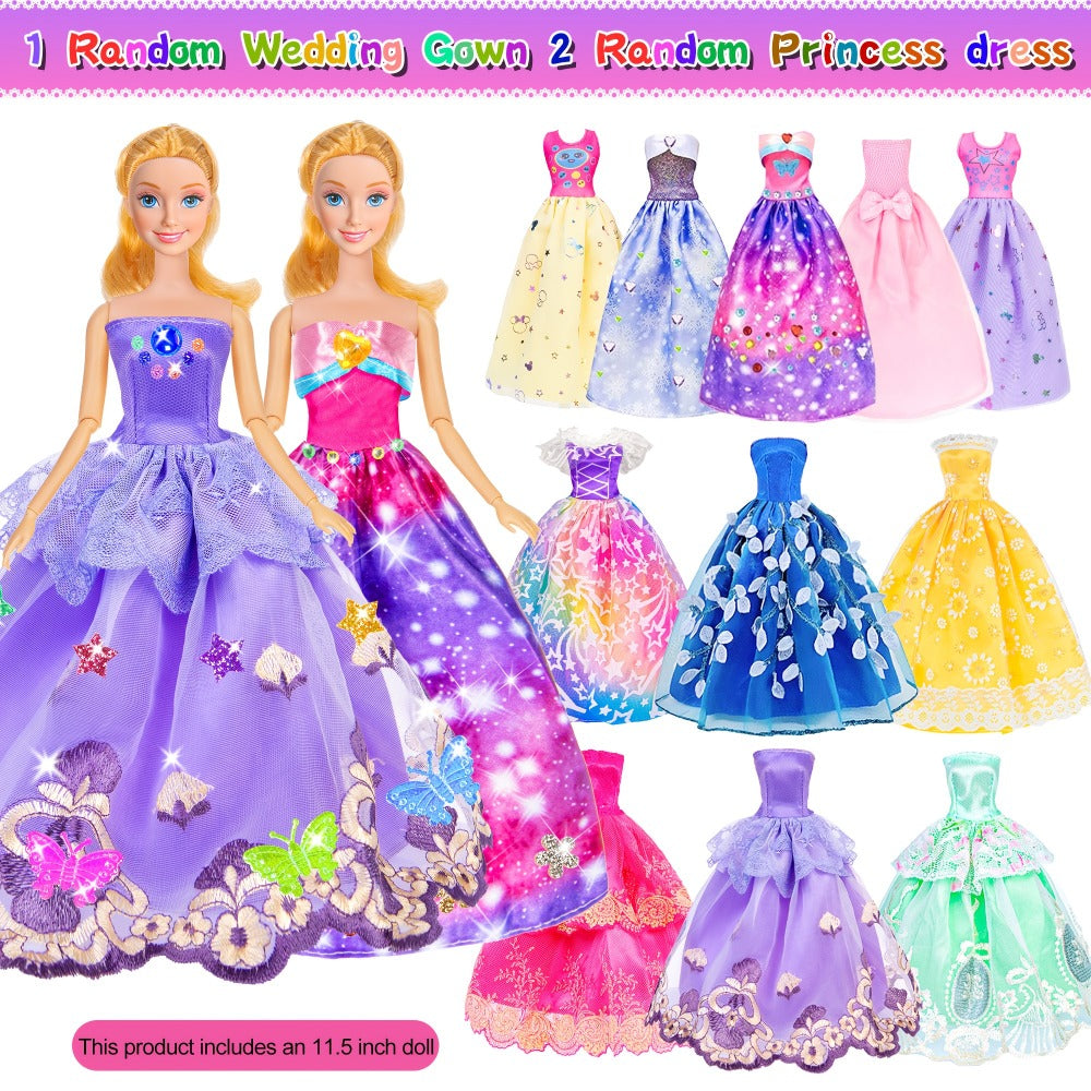 Doll Clothes & Closet Playset 91pcs for 11.5 Inch Fashion Dolls, Wardrobe with Princess Gowns, Dresses