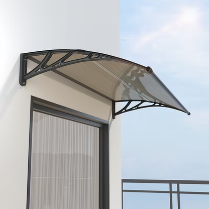 Door Awning Polycarbonate Window Canopy UPF50+ UV Rain Protection for Garden, Patio and Yard Use