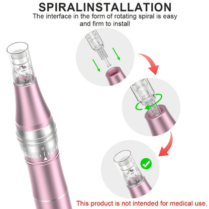 Microneedling Cartridges 10pcs Replacement Needle Tips for Derma Pen, 12 Pin 36 Pin R-Nano 0.25mm Screw-Lock