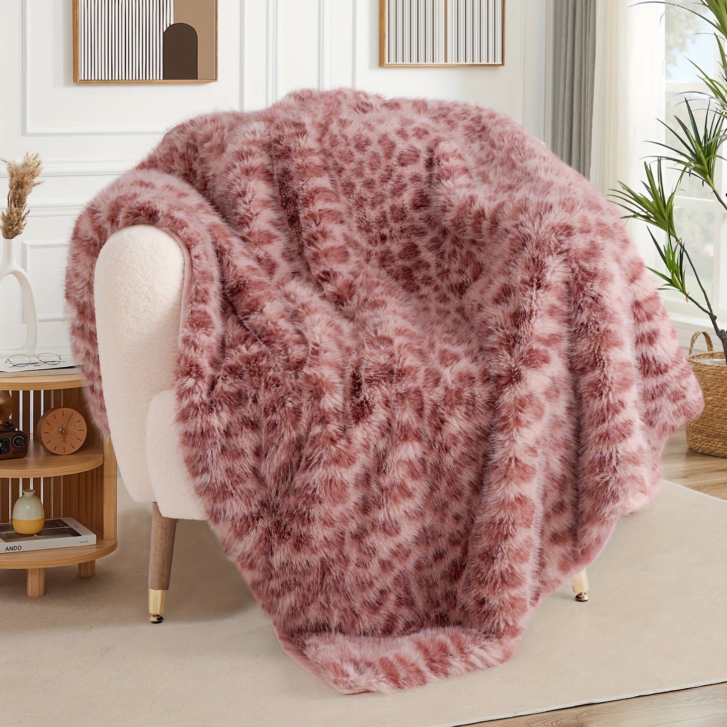 Faux Fur Throw Blanket 1060GSM Luxury – Super Soft Reversible Plush Mink Blanket for Bed Couch Sofa, Oversized Heavy Weight Cozy Blanket