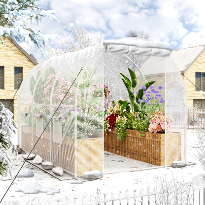 Outdoor Walk-In Greenhouse 10x6.6x6.6 FT – Dual Zippered Screen Doors, 6 Screen Windows & Reinforced Frame