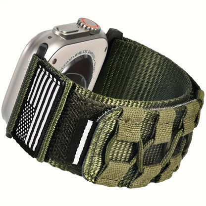 Rugged Nylon Apple Watch Band Men Sport Loop Woven Adjustable Hook Loop Strap Compatible for an Everyday Personal Care Routine