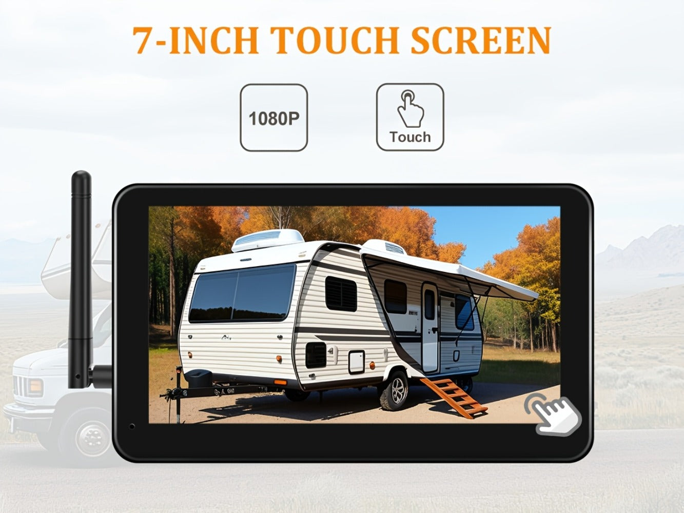 RV Backup Camera Wireless System – 7" HD 1080P Touchscreen Monitor, Night Vision, BSD Blind Spot Detection, 4-Channel, Furrion Compatible