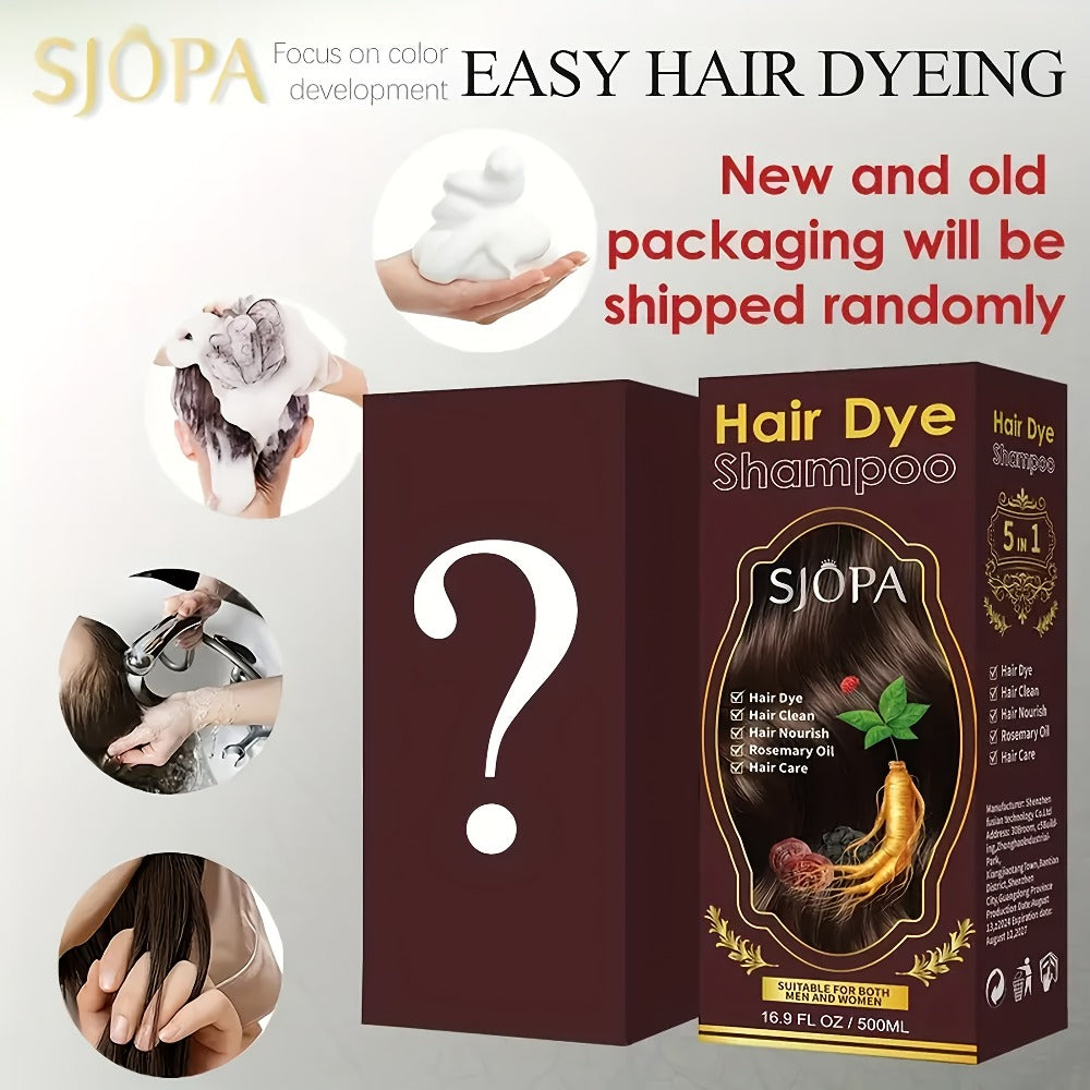Hair Dye Kit 3-in-1 Color Shampoo with Rosemary Oil 500ml - Natural Safe No Ammonia Quick for Bath Time, Home Spa and Personal Care