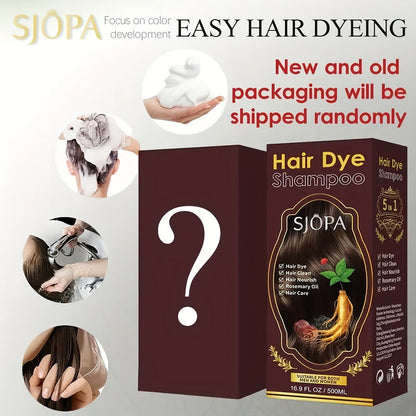 Hair Dye Kit 3-in-1 Color Shampoo with Rosemary Oil 500ml - Natural Safe No Ammonia Quick for Bath Time, Home Spa and Personal Care