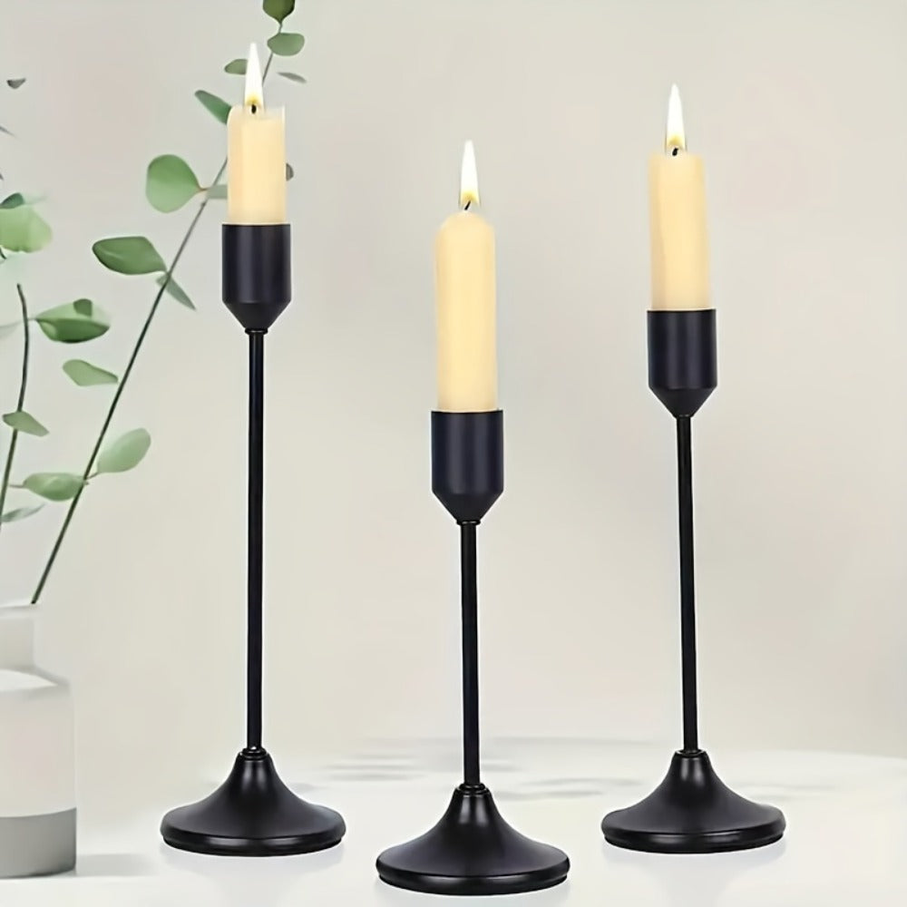 Metal Candlesticks Set of 6, Taper Candle Holders for Wedding Centerpiece, Christmas, Halloween, Thanksgiving