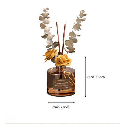 Reed Diffuser Set with Dried Flowers, Jasmine, Cedar, Sandalwood & Gardenia Scents, 120ml 90-Day Home Fragrance