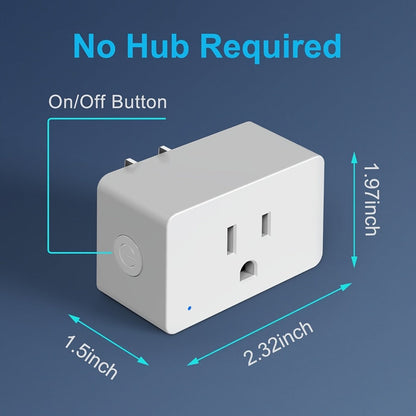 Smart Plug WiFi 15A with Timer Group Control App Remote Works with Alexa Google Home for Entryways, Bedrooms and Living Spaces