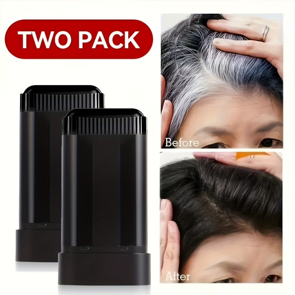 Portable Gray Root Cover Stick 2pcs, Disposable Hair Root Touch-Up with Plant-Based Squalane, Instant Gray Coverage