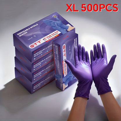 GTT Dark Purple Nitrile Disposable Gloves in 500-Piece Packs with Four Size Options from S to XL