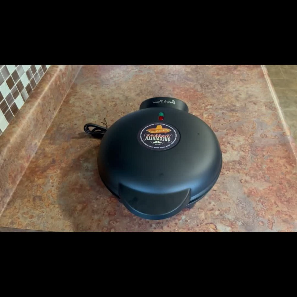 Electric Quesadilla Maker 9.5 Inch, Grilled Cheese Machine, Extra Stuffing, Easy 6-Wedge Slice, Feet