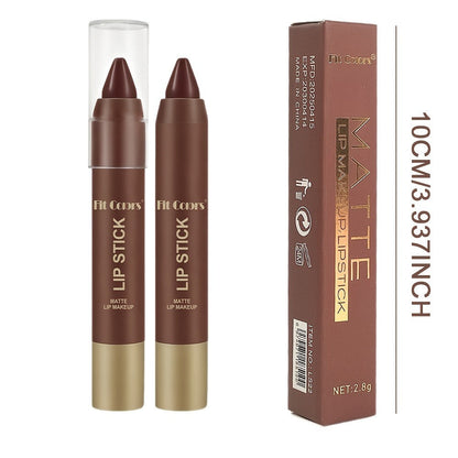 Lipstick Set, Fit Colors 6-Piece Matte Crayon Collection with Brown, Nude, Pink and Purple Colors
