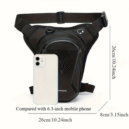 Waterproof Motorcycle Leg Bag EVA with Headphone Jack Double Zipper Adjustable Strap for Off-Road Riding – Thigh Waist Pack Secure Storage