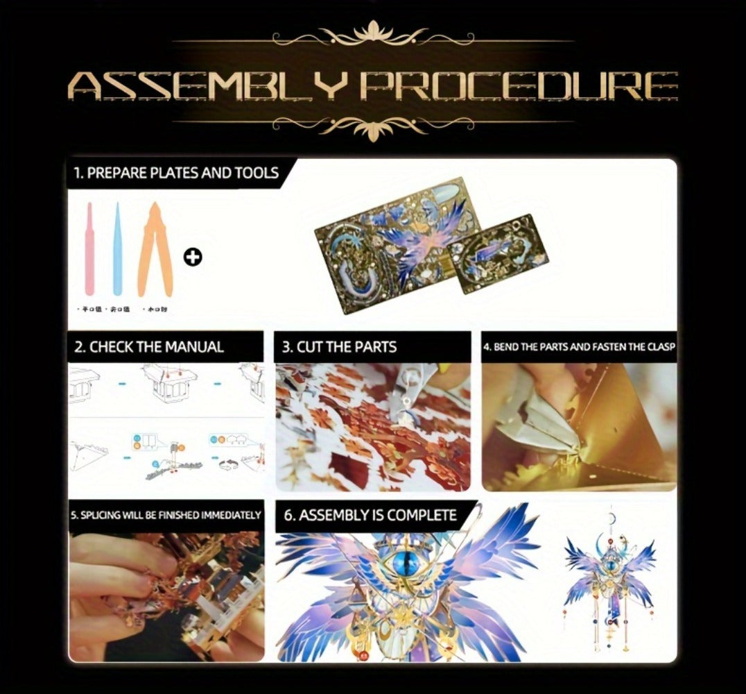 3D Metal Puzzle Model Kit, God's Eye & Angel's Eye MU Assembly, Laser-Cut DIY Craft, Artistic Home & Office Decor