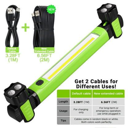 LED Work Light 2500LM Rechargeable Magnetic Underhood Inspection Light with 5200mAh Battery & Hooks