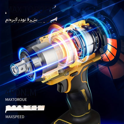 Cordless Impact Wrench 1/2 Inch Brushless, 450N.m 259Ft-lbs High Torque Impact Gun, 3300RPM Variable Speed