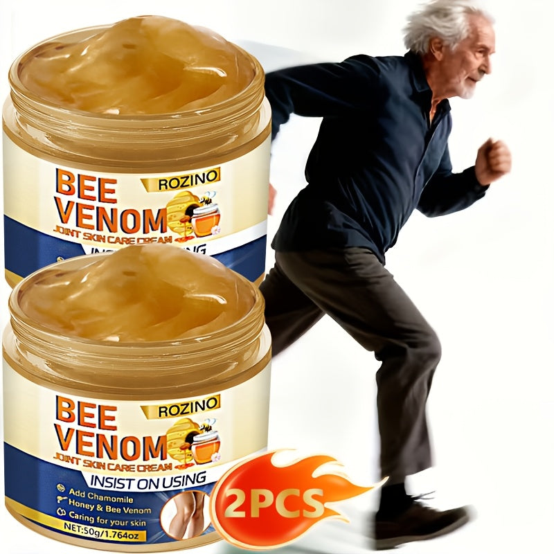 Vitamin C & Glycerin Bee Venom Joint Cream 2PCS 50g Each – Brightening Deep Moisturizing Body Cream for Dry Rough Skin on Arms Legs Knees