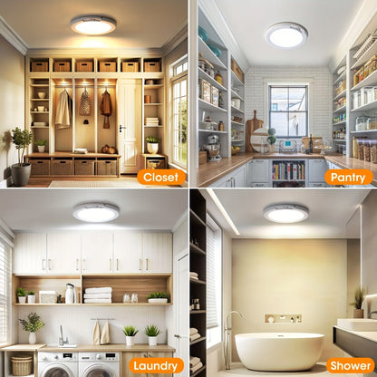 Rechargeable Ceiling Light No Wiring, Battery Operated LED Ceiling Light with Remote Control, Motion Sensor