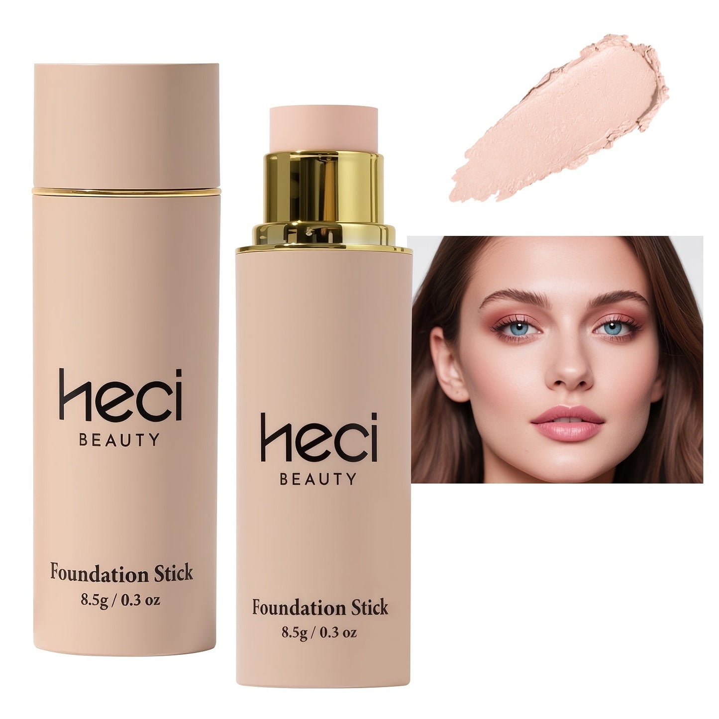CC Cream Foundation Stick 2-Pack – Full Coverage Concealer, Waterproof Long-Lasting Natural Matte Finish, Lightweight Moisturizing Formula