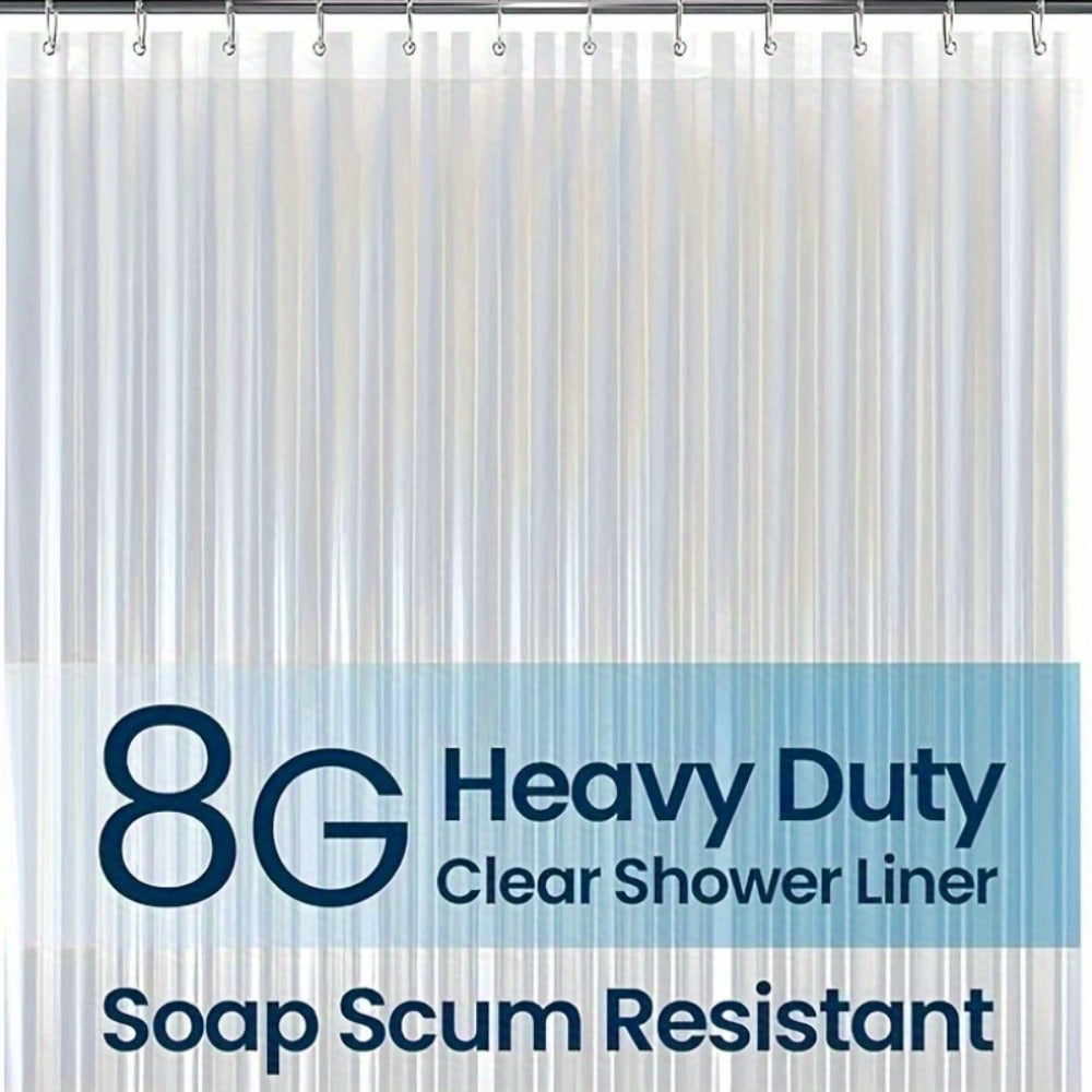 Clear Shower Curtain PEVA 8G Rust Proof Grommets 72x72 Inch – Premium Transparent Waterproof Modern Bathroom Curtain | Single or Set 2 |