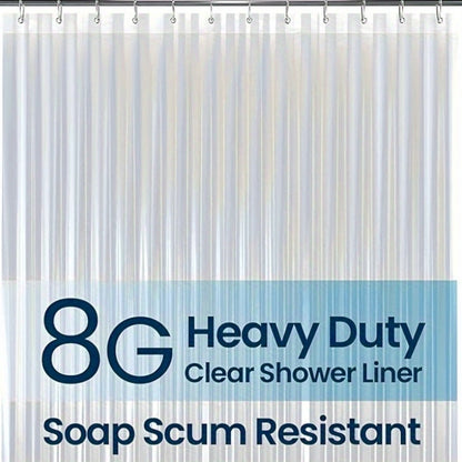 Clear Shower Curtain PEVA 8G Rust Proof Grommets 72x72 Inch – Premium Transparent Waterproof Modern Bathroom Curtain | Single or Set 2 |