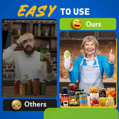 Electric Jar Opener & Bottle Opener, One-Touch Lid Opener for Arthritic Hands, Seniors & Weak Grip