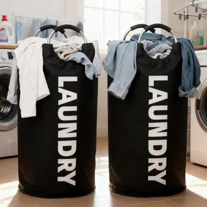 Tall 95L Laundry Basket Set with 14.96 x 31.1-Inch Fabric Bins in Single Gray or Two-Piece Color Options