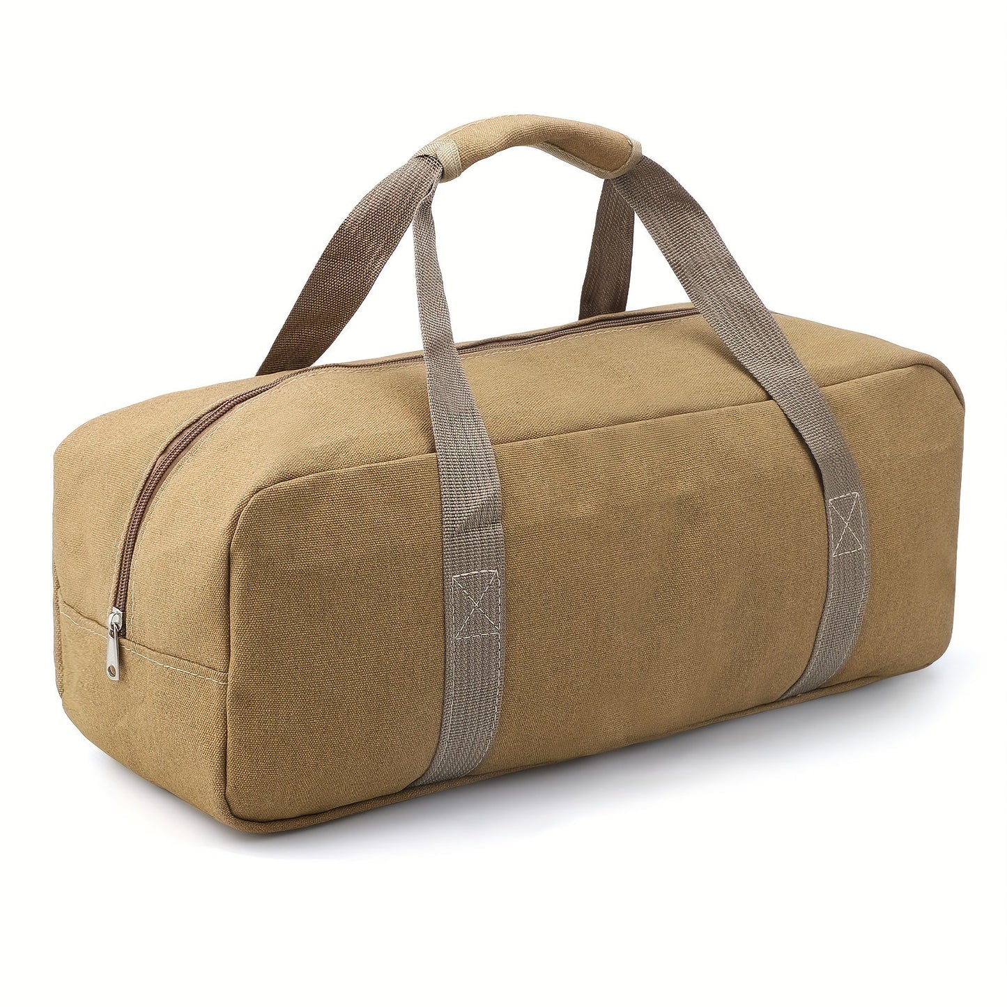 Canvas Tool Bag with Zipper, Large Tool Organizer Tote for Mechanics, Electricians & Carpenters, Portable Storage Bag for Wrenches
