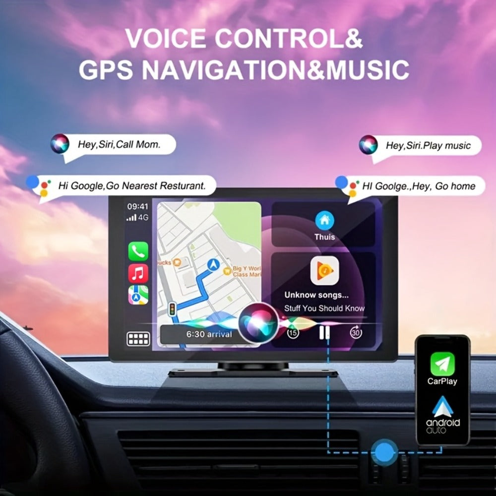 Wireless CarPlay & Android Auto Car Display – 7" & 10.62" HD Touchscreen, GPS Navigation, 1080P Reversing Camera, Dashcam, Mirror Link