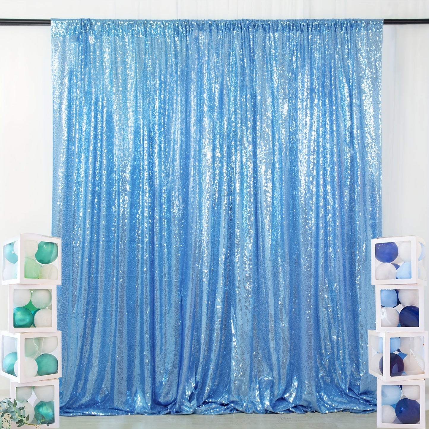 Sequin Backdrop Curtain for Party Wedding – 4x8ft Shimmering Glitter Curtain for Birthday Photo Booth Stage Decoration, Easy Hang