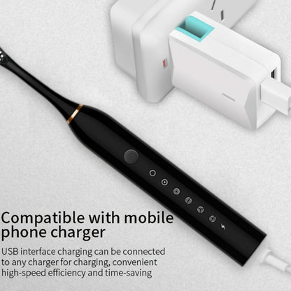 Rechargeable Electric Toothbrush with 6 Cleaning Modes & Smart Timer, USB Sonic Toothbrush for Adults