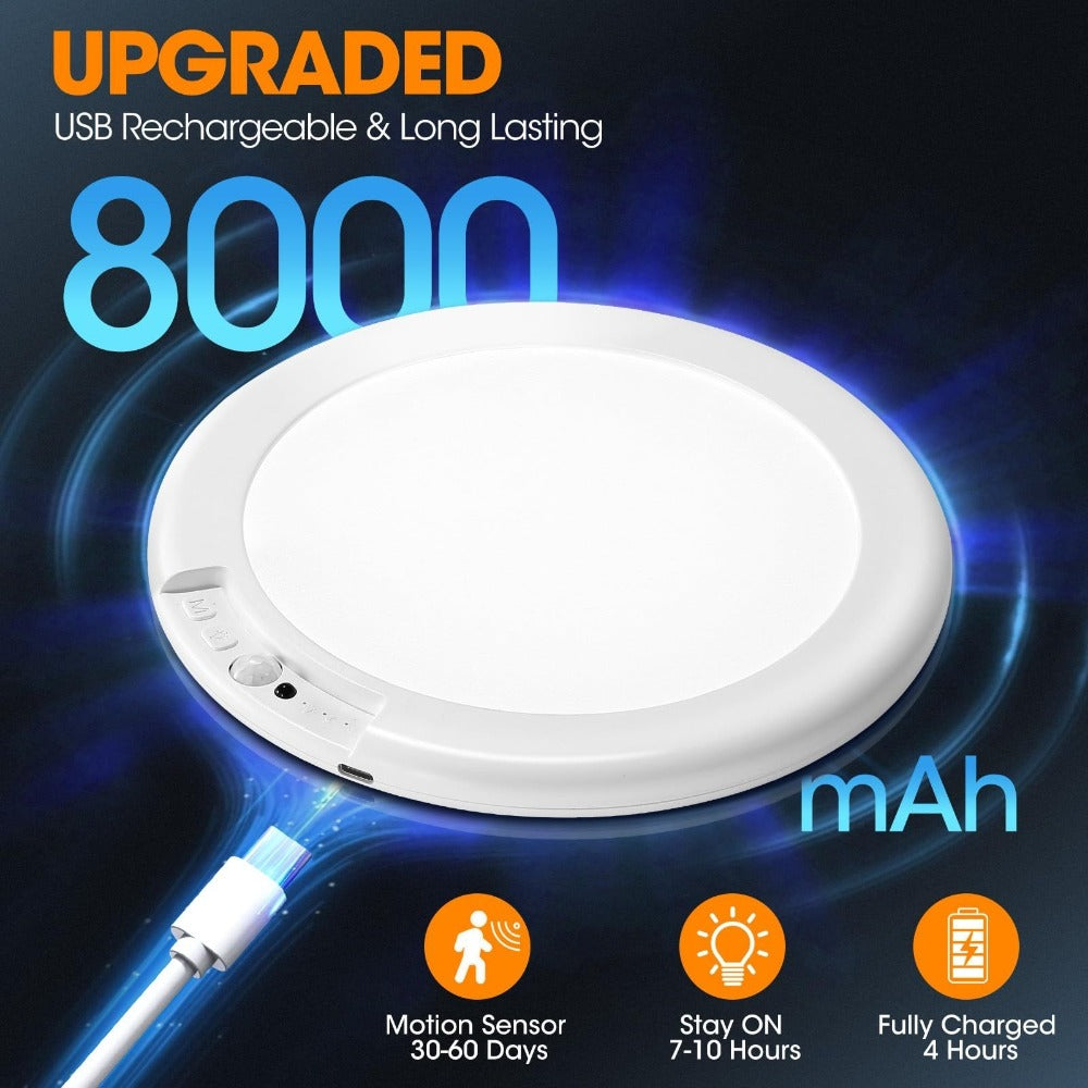 Rechargeable Ceiling Light No Wiring, Battery Operated LED Ceiling Light with Remote Control, Motion Sensor