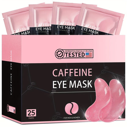 Caffeine Under Eye Patches 25 Pairs – Collagen Gold Eye Mask Reduces Dark Circles Puffiness Eye Bags Fine Lines Anti-Wrinkle Hydrogel