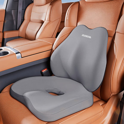 Memory Foam Car Seat Cushion & Back Cushion Set – Ergonomic Lumbar & Hip Support, Non-Slip, Machine Washable, Fits Sedans SUVs Trucks