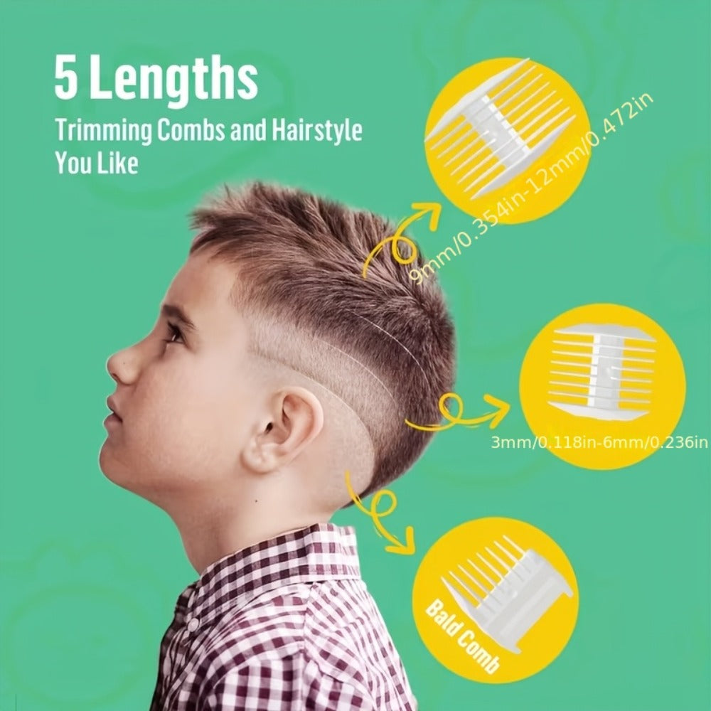 Hair Clipper Vacuum Collection Cordless Trimmer with Type-C Charging, Three Guide Combs and 45-Minute Runtime