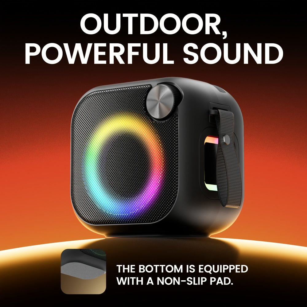 Bluetooth Speaker Square RGB Desktop Model with Phone Stand, USB, TF, AUX Playback, Type-C Charging and Five Colors