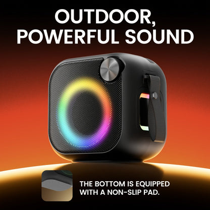Bluetooth Speaker Square RGB Desktop Model with Phone Stand, USB, TF, AUX Playback, Type-C Charging and Five Colors