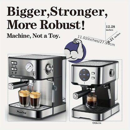 20 Bar Espresso Machine 950W, Stainless Steel Espresso & Cappuccino Latte Maker with Steam Wand Milk Frother