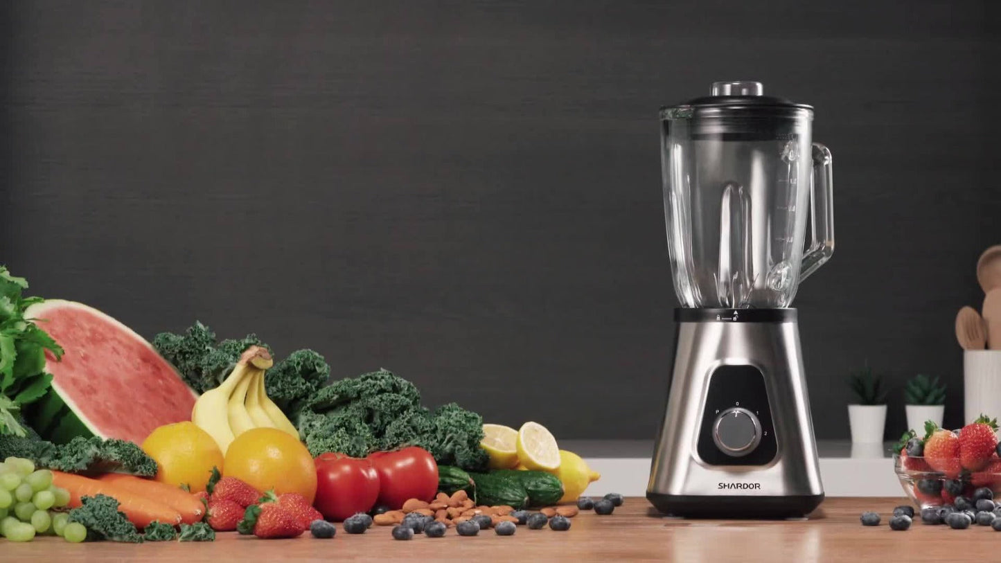 Countertop Blender 52oz Glass Jar & 22oz Portable Cup - 3-Speed Smoothie Juicer for Kitchen, Frozen Fruit
